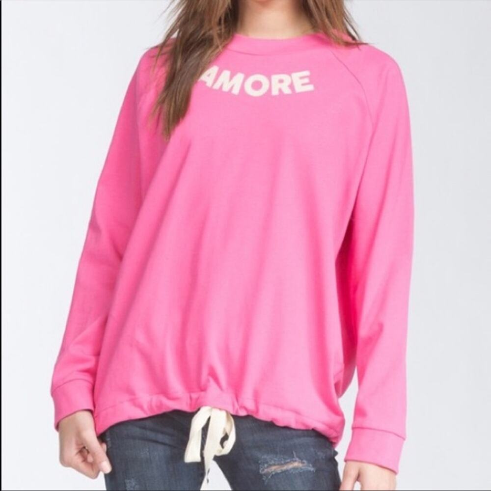 NWT Pink Amore Love Long Sleeve Top Size Medium